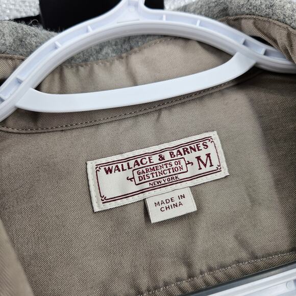 Wallace & Barnes Shirt Jacket Gray Wool Flannel Button Up Pockets Hunting Size M - Picture 2 of 7